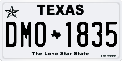 TX license plate DMO1835