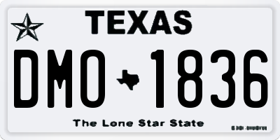 TX license plate DMO1836