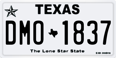 TX license plate DMO1837