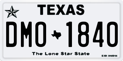 TX license plate DMO1840