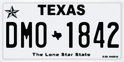TX license plate DMO1842