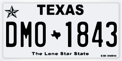 TX license plate DMO1843