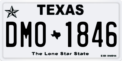 TX license plate DMO1846