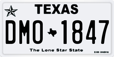 TX license plate DMO1847