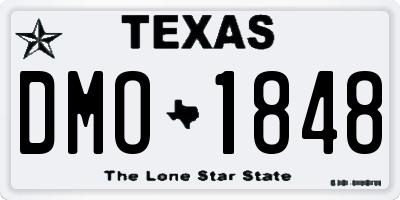 TX license plate DMO1848