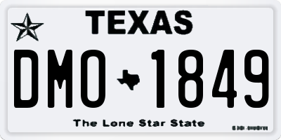 TX license plate DMO1849