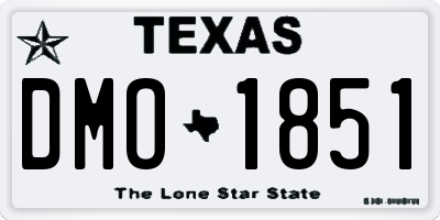TX license plate DMO1851