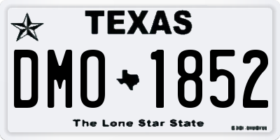 TX license plate DMO1852
