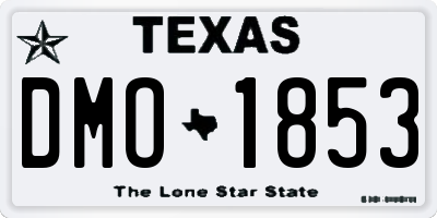 TX license plate DMO1853
