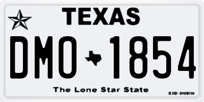 TX license plate DMO1854
