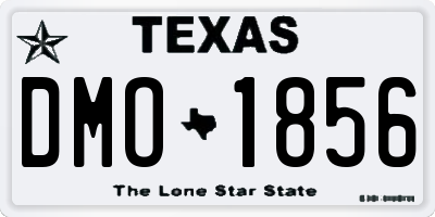 TX license plate DMO1856