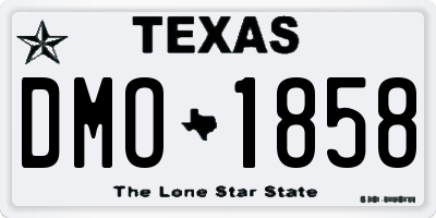 TX license plate DMO1858