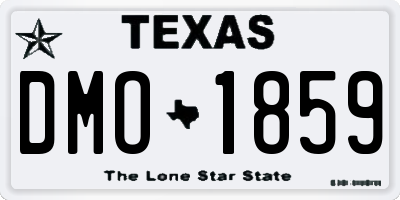 TX license plate DMO1859