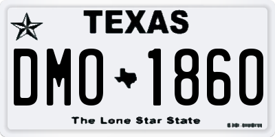 TX license plate DMO1860
