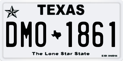 TX license plate DMO1861