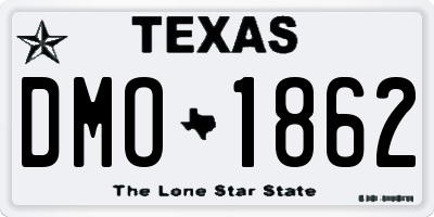 TX license plate DMO1862