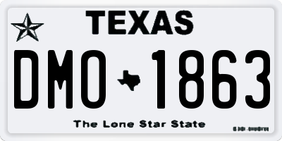 TX license plate DMO1863