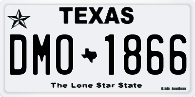 TX license plate DMO1866