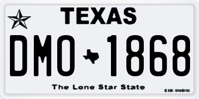 TX license plate DMO1868