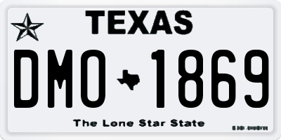 TX license plate DMO1869