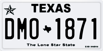 TX license plate DMO1871