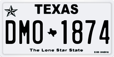 TX license plate DMO1874