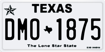TX license plate DMO1875