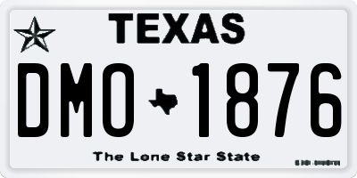 TX license plate DMO1876