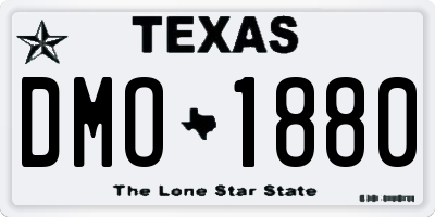 TX license plate DMO1880