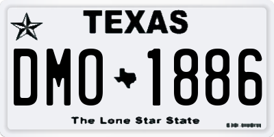 TX license plate DMO1886