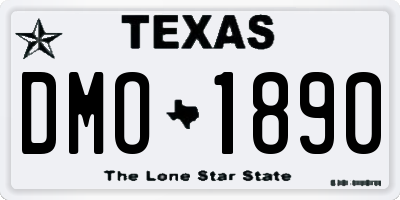 TX license plate DMO1890