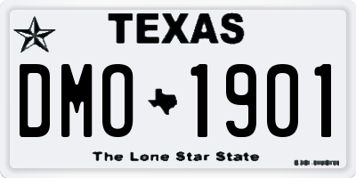 TX license plate DMO1901
