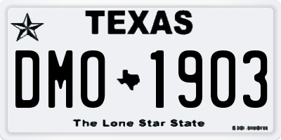 TX license plate DMO1903