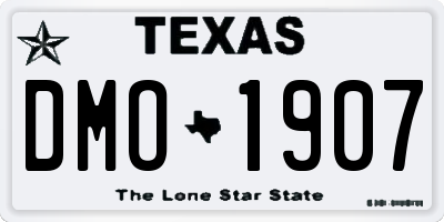 TX license plate DMO1907