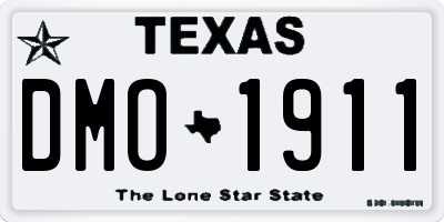 TX license plate DMO1911