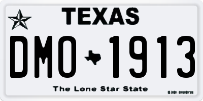 TX license plate DMO1913