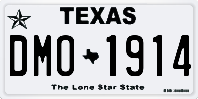 TX license plate DMO1914