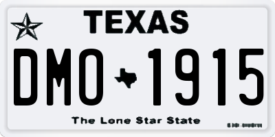 TX license plate DMO1915