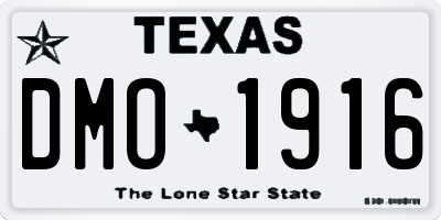 TX license plate DMO1916