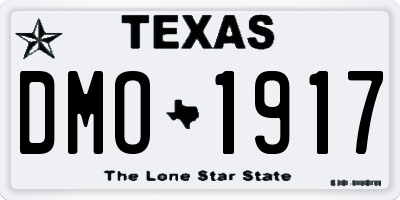 TX license plate DMO1917