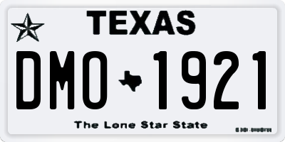 TX license plate DMO1921