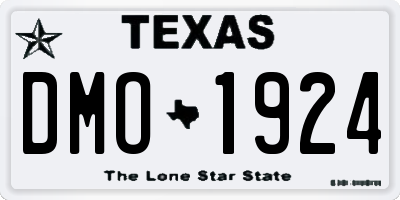 TX license plate DMO1924