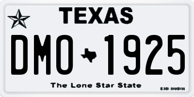TX license plate DMO1925