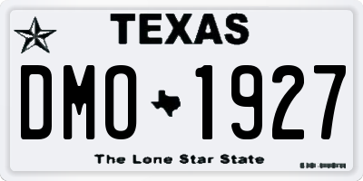TX license plate DMO1927