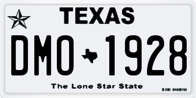 TX license plate DMO1928