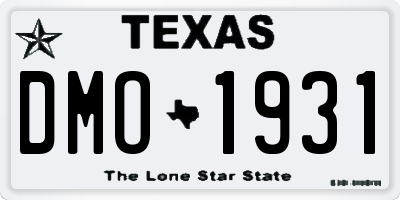 TX license plate DMO1931