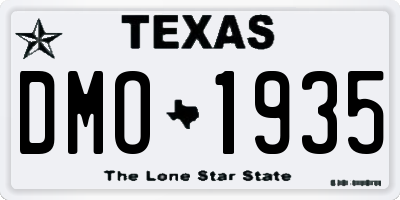 TX license plate DMO1935