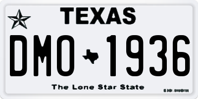 TX license plate DMO1936