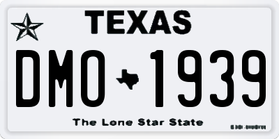 TX license plate DMO1939