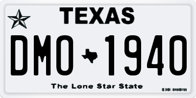 TX license plate DMO1940